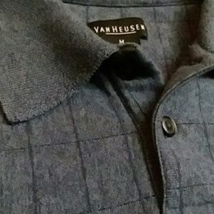 Gray collared Van Heusen long-sleeve sweater